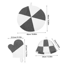 Mikinona Heat Resistant Sauna Hat for Men and Women Thick Felt Vaporarium Cap with Absorbent Includes Sauna Gloves and Mat for Enhanced Head Protection in Steam Rooms