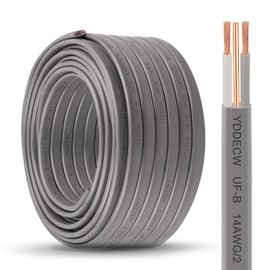 YDDECW 14/2 UF-B Wire - 75FT 100% Pure Copper 14AWG 2 Connector Direct Burial Electrical Cable 14 Gauge for Underground Feeder Wet or Corrosive Locations Indoor & Outdoor etc