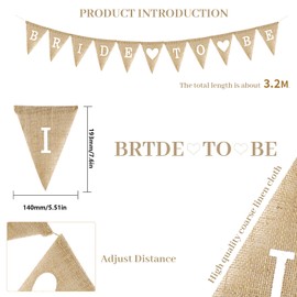 Hen Party Garland Banner Bride To Be JGA Decoration Women Boho Wedding Hessian Bunting for Stag Night Women Decoration Simple Bridal Shower Decoration