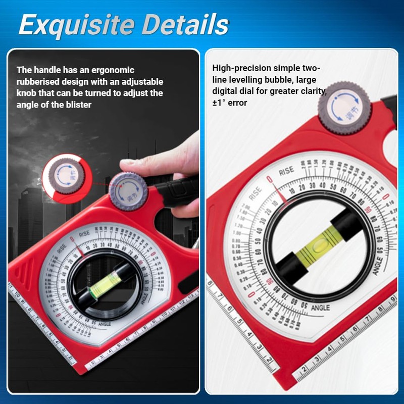 Kadimendium Inclinometer, Angle Finder, Protractor, Magnetic Protractor, Spirit Level, Protractor