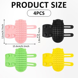 4Pcs 2-in-1 Silicone Cat Face Scratchers, Self-Cleaning Massage & Shedding Tool, Adjustable Cat Face Scratchers for Climbing Frames & Table Legs, Reduces Shedding, Scratching & Itchiness