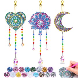 Craft Girls 10-9-8-7-6 Years, Toy from 5 6 7 Years for Girls Gift 6-12 Years Craft Case Children from 6 8 Years Wind Chime Craft Set Children Diamond Painting Pendant Window Garden Decoration