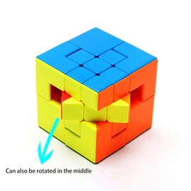 Yealvin Puppet Cube 3x3 Stickerles Bandaged Magic Speed Cube Puzzle Cube Brain Teasers