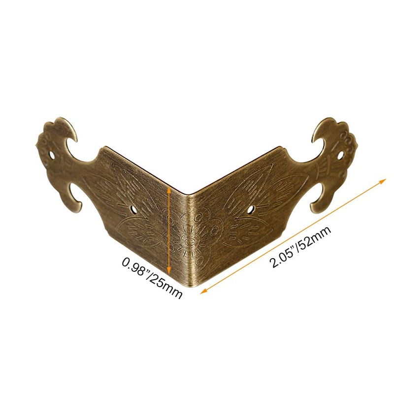Tiazza 8Pcs Right Angle Brass Box Corner Protector Corner Braces