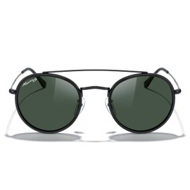 MERRY'S Retro Round Polarized Sunglasses - Unisex Double Bridge Sun Glasses