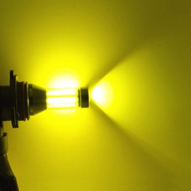 Alla Lighting Xtreme Super Bright LED 9006 Fog Light Bulbs - High Power COB Universal HB4 9006 LED Bulb 9006 LED Fog Lights Bulbs Lamp Replacement - 3000K Amber Yellow