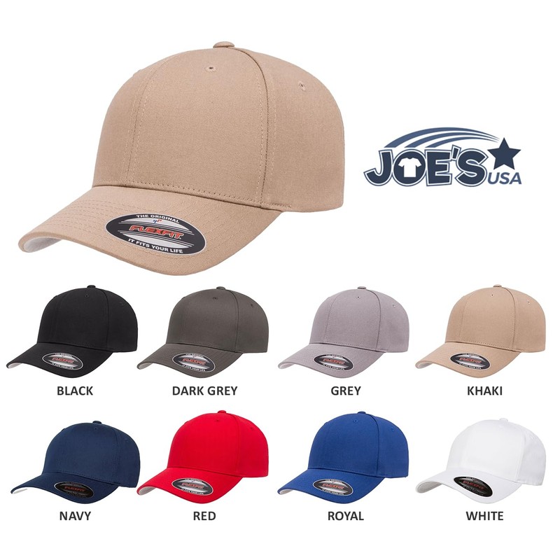Joe's USA V-Flexfit 5001 Fitted Cotton Twill Cap - L/XL