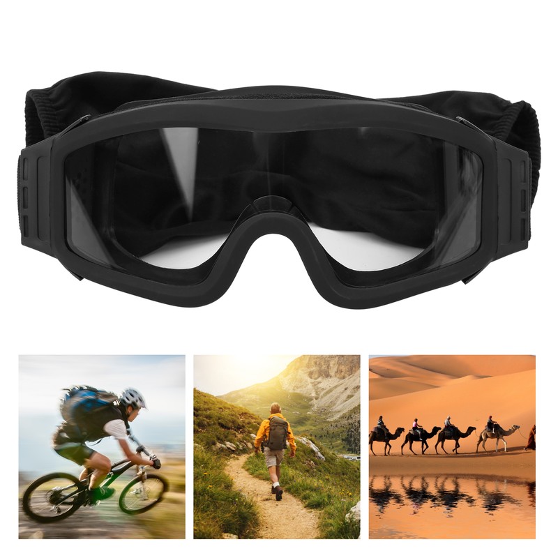 Tactics DustProof Protective Glasses Impact Resistant AntiExplosion Military Goggles(Black Frame
