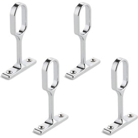 KOOLEVER Wardrobe Rails and Fittings, 4Pcs Oval Wardrobe Rail Bracket, Adjustable Support for Ceiling-Mounted Hanging Rails, Ideal for Closet and Wardrobe Packages