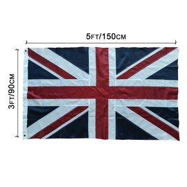 Union Jack flag British Flag 3x5FT -(90x150cm) Sewn Stripes Outdoors Indoors United Kingdom flag uk Flags Nylon flag Brass Grommets Banner (British flag)