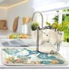 Nautical Ocean Seahorse Dish Drying Mat for Kitchen Counter 16x18