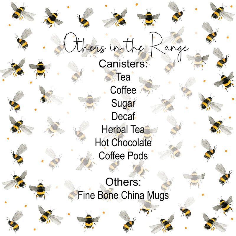 Purely Home Scattered Bees Herbal Tea Canister - White Metal