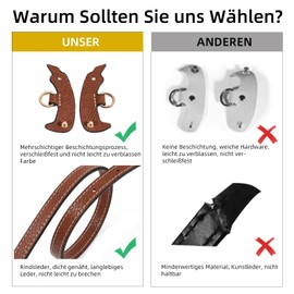 Artanchao Longchamp Shoulder Strap Genuine Leather Adjustable – Universal Shoulder Strap No Drilling Required for Longchamp Mini Bags, Women's Brown