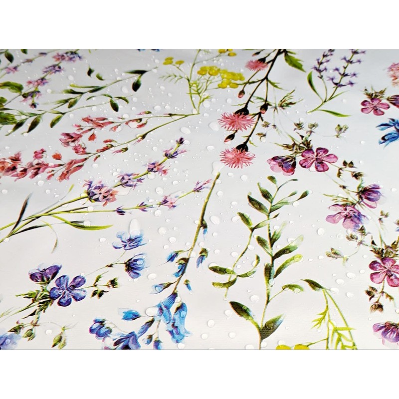 Karina Home Summer Meadow Floral Flowers Wipe Clean Tablecloth Vinyl