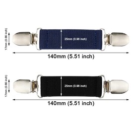 YunBey Pack of 4 Sweater Cardigan Clips Elastic Glove Clip Non-Slip Fixed Buckle Clothing Elastic Clothing Clip for Sweater Shirts, blue, black