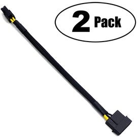 TeamProfitcom LP4 Molex Male to ATX 4 pin Male Auxiliary Sleeved Braided Power Adapter Cable 12 inches (2 Pack)