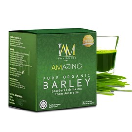 WORLDWIDE Amazing Pure Organic Barley Powdered Drink Mix (10 x 3g Sachets) Organic Barley Green Natural Blend