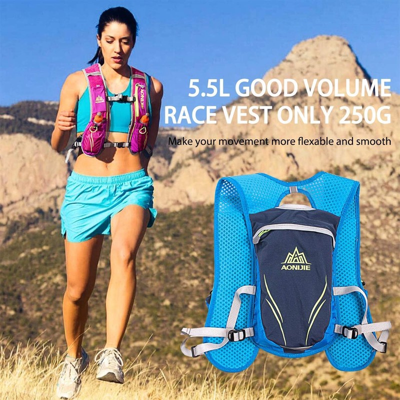 HEARTST Running Bag Marathon Backpack Daypack 5.5L Lightweight Breathable Waterproof