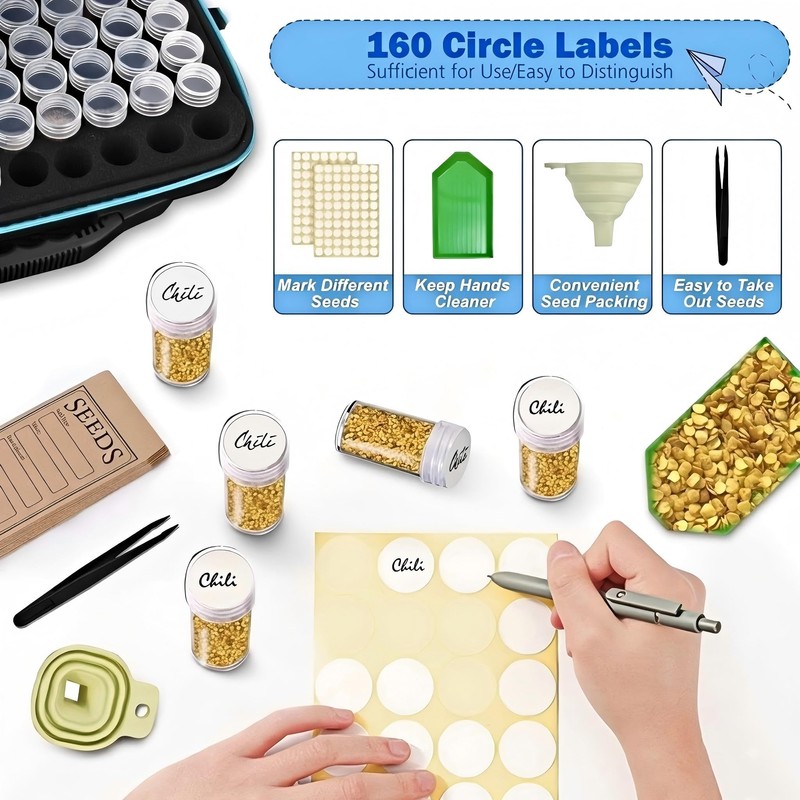 120 Slot Seed Storage Organizer Box, Hard Shell Seed Saver