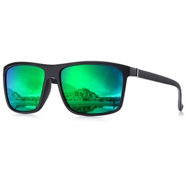 ANYLUV Polarised Sunglasses Men Women Outdoor Sunglasses Unisex Retro Black Glasses UV400 Driving Hiking Golf, B08 Green/Black