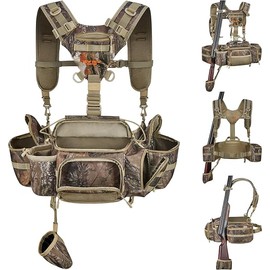NEW VIEW Hunting Fanny Waist Pack for Men, Camo Waist Bag for Hunter, Backpack with Rifle, Shotgun, and Bow Holder (Upgrade)
