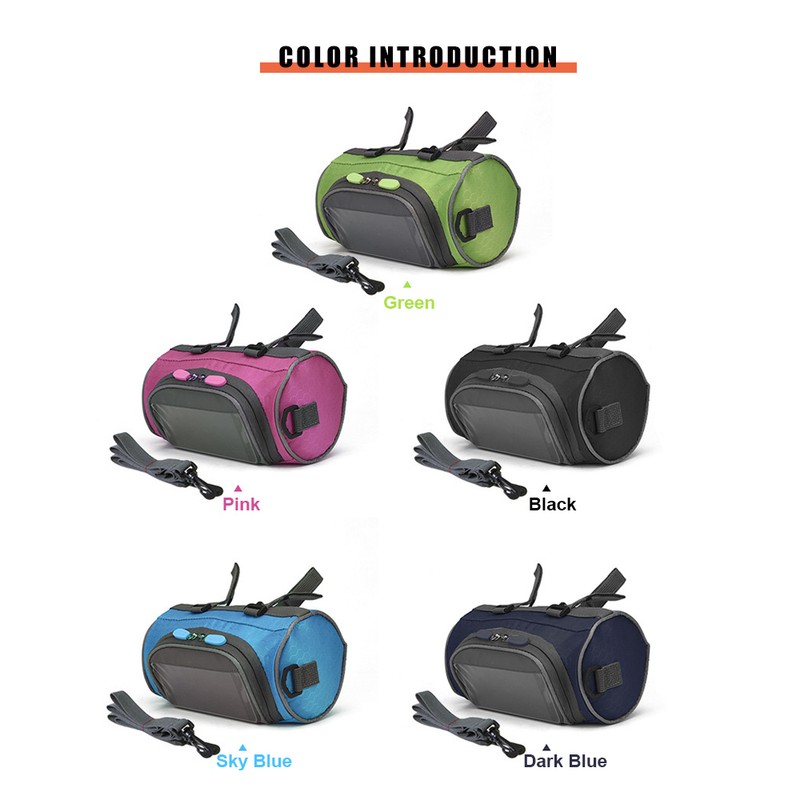 Bike Handlebar Bag Bike Bucket Bag with Touch Screen Waterproof