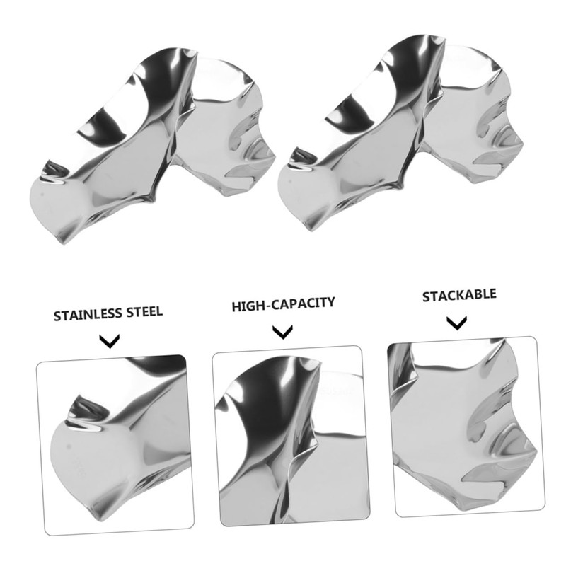 OHPHCALL 6pcs Stainless Steel Oyster Dipping Dishes Reusable Oyster Shell