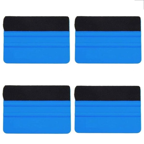 4Pcs Durable Black Felt Edge Squeegee, Plastic Squeegee with Felt