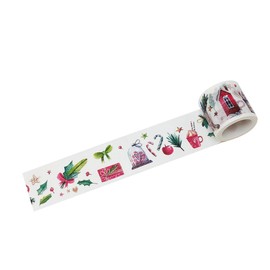 Wrapables A71441c Decorative Festive Wide Masking washi tape, 35mm x 5m, Eggnog & Mistletoe