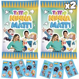 NINNA e MATTI 2 Packungen mit temporären Tattoos für Kinder, jeder Beutel enthält 15 Tattoos | Packung mit 2 Beuteln (2 Einheiten)