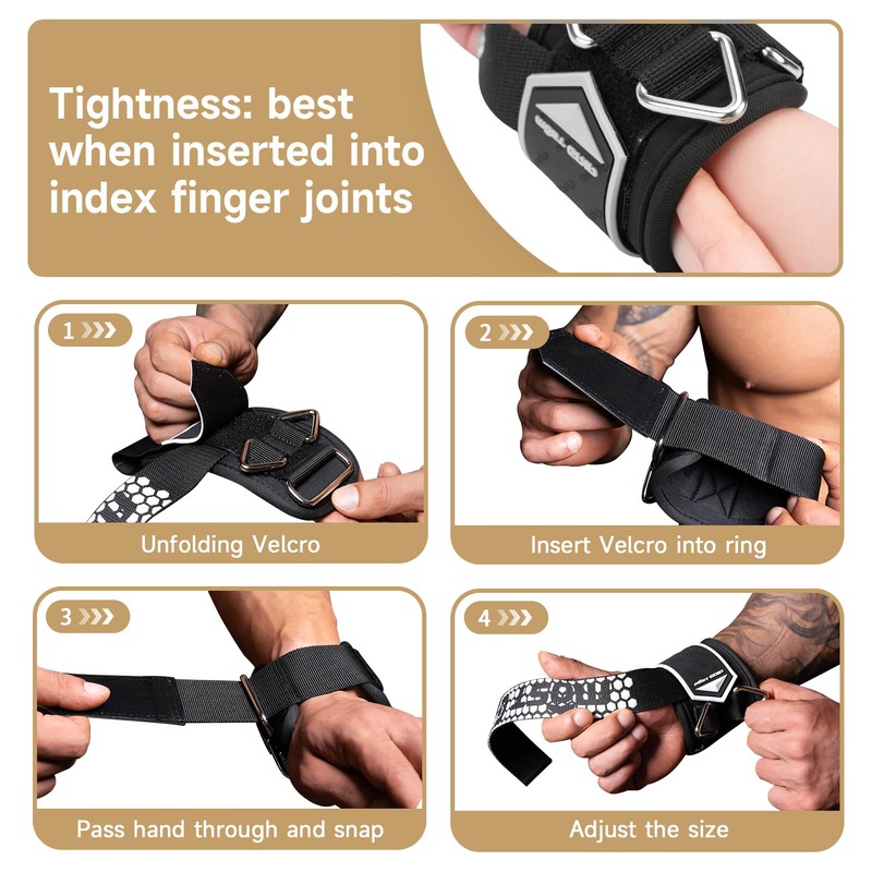 MOST GRIP Drip Glue Non-Slip Wrist Straps for Weightlifting, 2-in-1