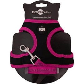 Bobby Safe Cat Harness with Lead, Harness for Extra Small Cats, Puppy Cat Harness Set, Adjustable, Reflective, Fuchsia, for Cats 3-6 kg