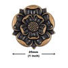 Bezelry 10 Pieces Tudor Rose Metal Shank Buttons. 25mm(1 inch)