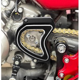 Compatible with Dax 125 ST125 Monkey 125 Trail 125 CT125 Super CUB C125 2018-2024 GROM 125 2022-2024 3D Engrave CNC Acrylic Transparent Front Sprocket Cover Guard Protective Shell (Black)