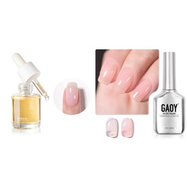 GAOY GAOY Pink Jelly Nude Gel Nail Polish and Cuticle Oil, 20ml Cuticle Care Strengthener Oil