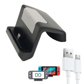 GaneTronic Portable Charger Stand for Switch/Switch Lite/, Stable Charging Dock Station Support Display Stand for Switch/Switch Lite with Type C Cable (Black)