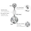 OUFER High Quality Solid Titanium Belly Bars 14G Navel Rings