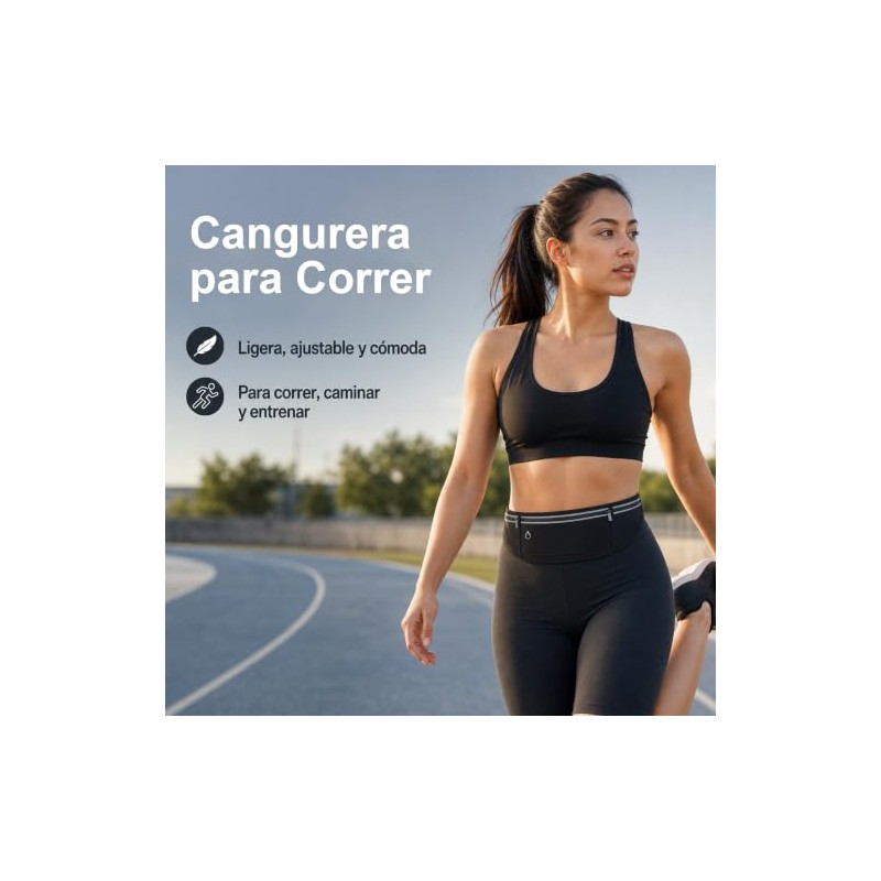 Cangurera Deportiva para Correr, Riñonera Porta Celular para Hombre y