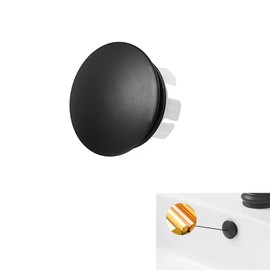 Bathroom Sink Overflow Cover Basin Trim Brass Insert in Hole Round Caps Brushed Nickel Vanity Ceramic Vessel Kitchen Replacement Dual Layer Insert,for Kitchen Bathroom(Black)