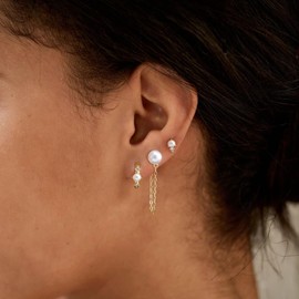 SUFOPE Pearl Earrings for Women,Pearl Drop Earrings Gold Plated Pearl Dangle Earrings Dainty Pearls Wedding Earrings Dangling Earrings Set Jewelry for Women