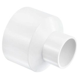 PATIKIL PVC Reducer Pipe Fitting 75mm to 40mm ID, 2 Pack Straight Coupling Adapter Connector, White