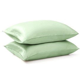 Ersmak Satin Pillowcase Standard Set of 2, 20" x 26" Ultra Soft & Silky Satin Pillow Cases for Hair and Skin, Wrinkle Fade Resistant Pillow Covers with Envelope Closure (Sage Green)
