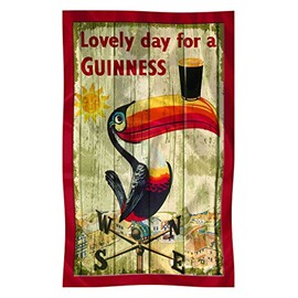 Nostalgic Guinness Cotton T-Towel with Toucan On Weathervane Design