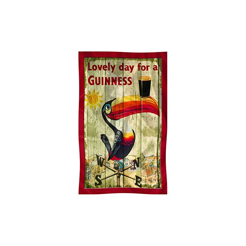 Nostalgic Guinness Cotton T-Towel with Toucan On Weathervane Design