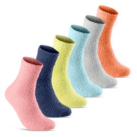 sockenkauf24 6 | 12 | 20 pairs, cuddly socks, plain colour, bed socks, ladies, cuddly socks, house socks - 37413 - 35/42