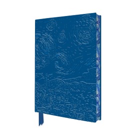 Vincent van Gogh: The Starry Night 2025 Artisan Art Vegan Leather Diary Planner - Page to View with Notes