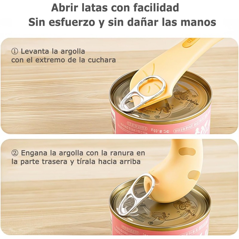Tapas para Latas de Comida, 6 Piezas Cucharas y tapas