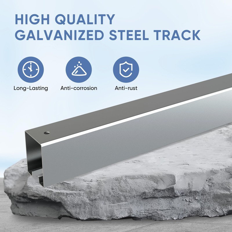 Exterior Barn Door Hardware Kit, BARNSMITH 8FT Sliding Barn Door