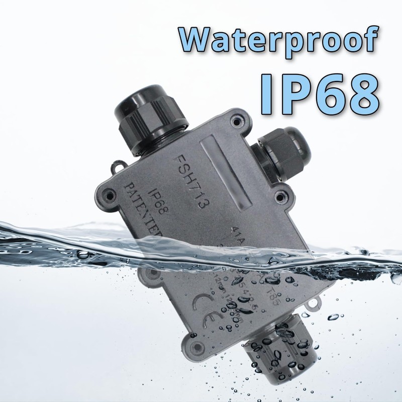 MAKERELE Waterproof Junction Box 3 Way IP68 Cable Connector Wire