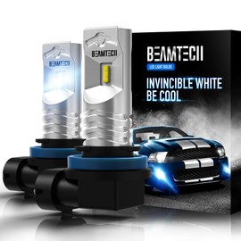 BEAMTECH H11 Led Fog Light Bulb, CSP Chips 6500K 800 Lumens Xenon White Extremely Super Bright